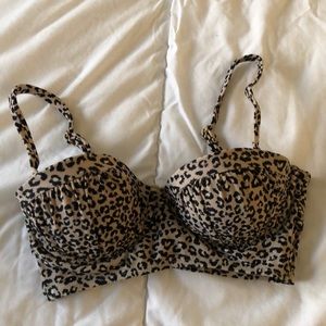 Leopard push up bikini top